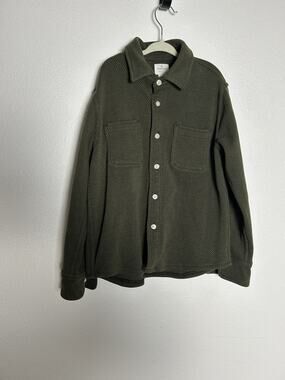 J.Crew Crewcuts Kids' polar fleece shirt, Dark Green Striped Size 8